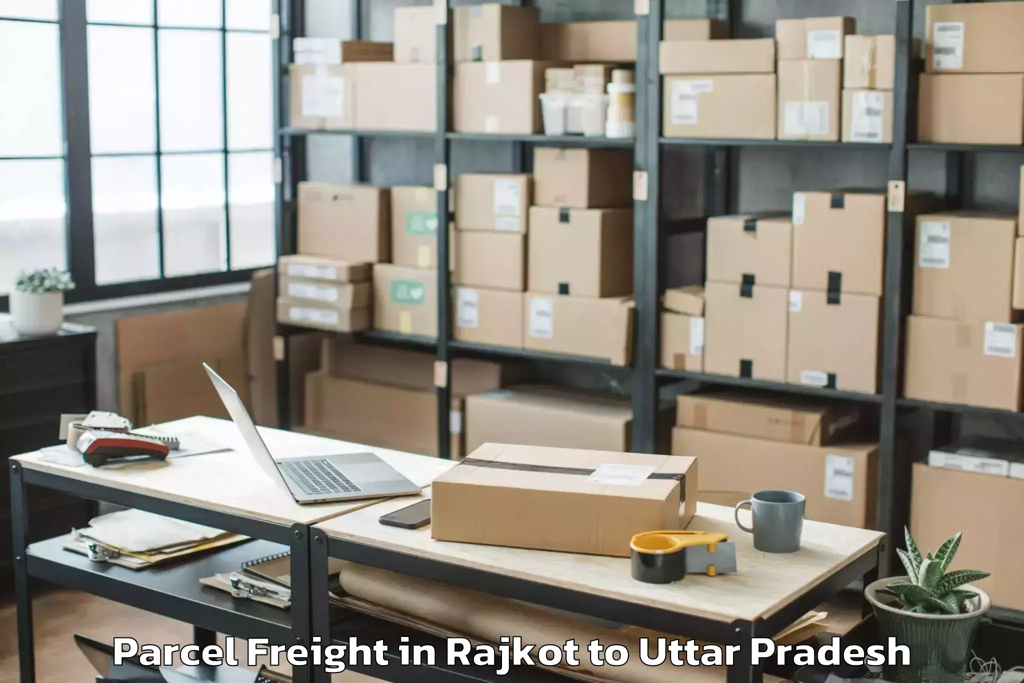 Leading Rajkot to Nizamabad Azamgarh Parcel Freight Provider